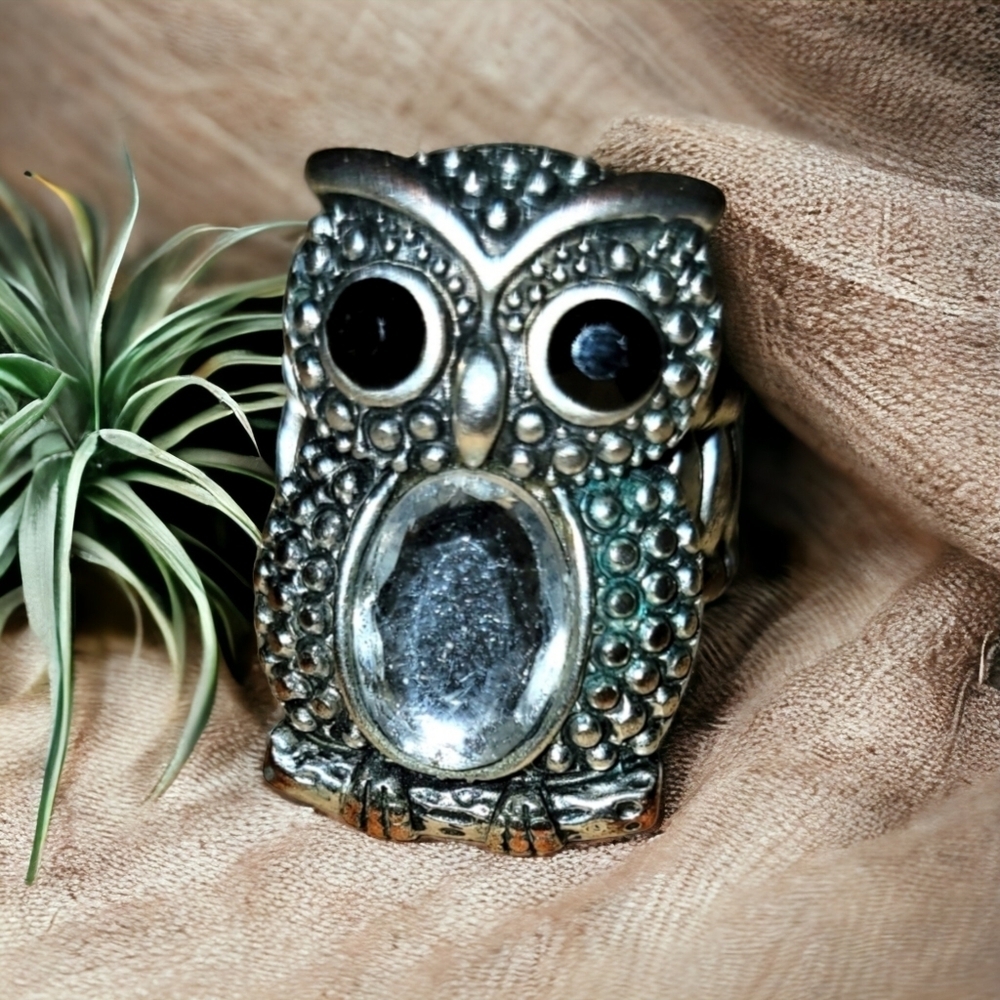 Silver Owl Ring - image 1